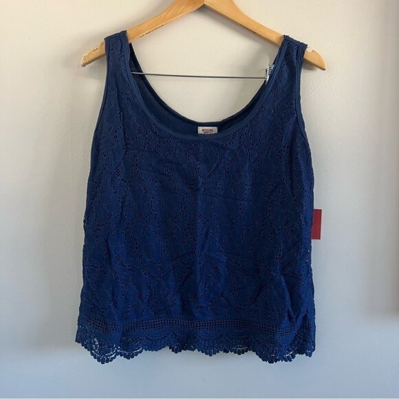 NWT Mossimo Navy Lace Tank Top – Size XXL - Picture 1 of 7